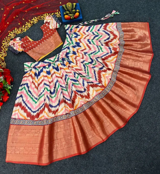 Creape silk kids wear lehengas uploaded by Suyukti Creation on 8/28/2023