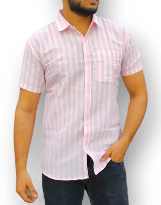 Pink Khadi Patta Shirts uploaded by Rafiya Traders on 8/28/2023