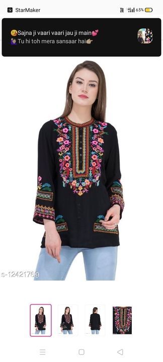 Crepe black embroidery top uploaded by business on 3/20/2021