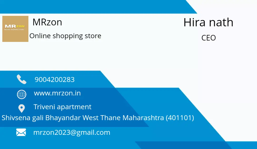 Visiting card store images of MRzon
