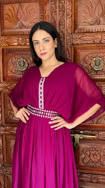 New Trendy Designer Kaftan Style Georgette Gown With Mirror Work uploaded by business on 8/29/2023