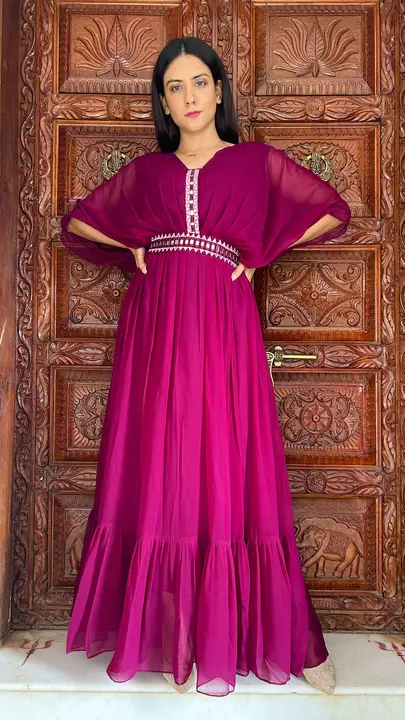 New Trendy Designer Kaftan Style Georgette Gown With Mirror Work uploaded by Vihu fashion on 8/29/2023