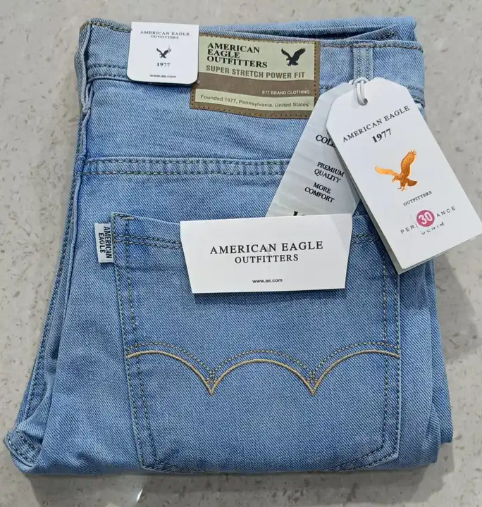 *MENS.      STRAIGHT JEANS*
*FABRIC   COTTON KNITTED*   

*BRAND : AMERICAN EAGLE*

 *SIZE : 28-30-3 uploaded by Kavya garments on 8/29/2023
