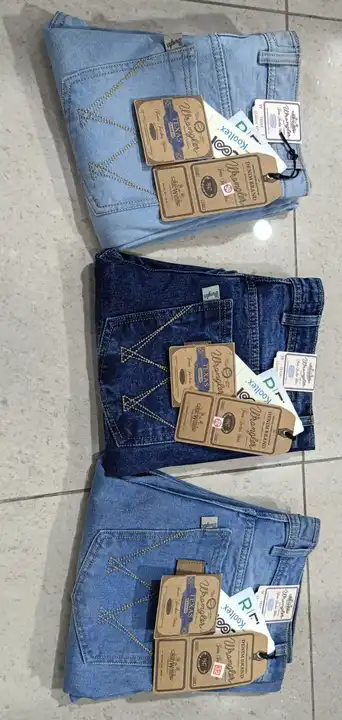 *MENS.      STRAIGHT JEANS*
*FABRIC   COTTON KNITTED*   

*BRAND : WRANGLER*

 *SIZE : 28-30-30-32-3 uploaded by Kavya garments on 8/29/2023