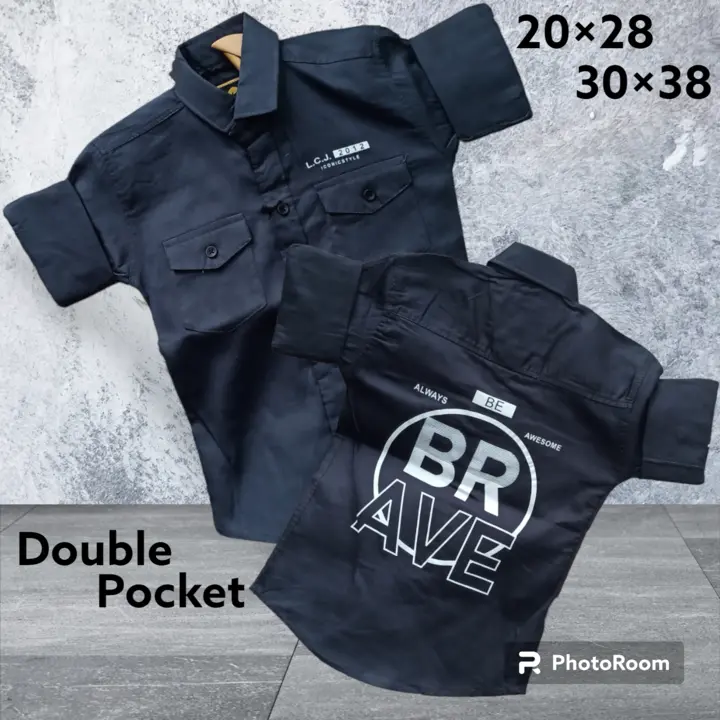 Boys plain double pocket shirts uploaded by Hasmukh creation on 8/29/2023