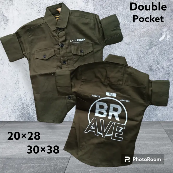 Boys plain double pocket shirts  uploaded by Hasmukh creation on 8/29/2023