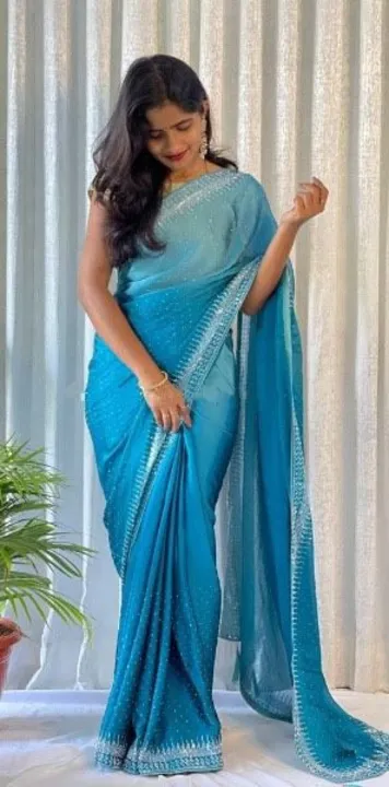 Cocktail party sarees with rich swaroski design  uploaded by Suyukti Creation on 8/29/2023