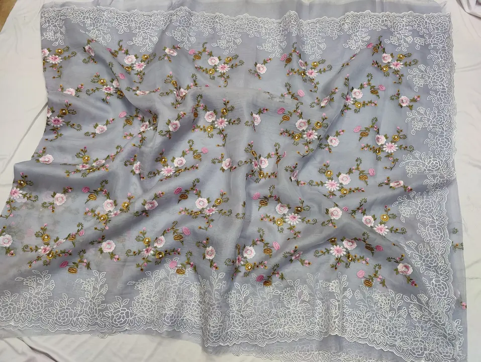 Pure organza embroidery  uploaded by Ismail silk & sarees on 8/29/2023