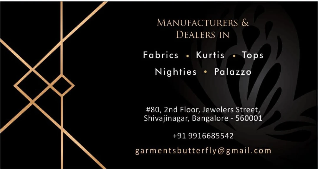 Visiting card store images of Butterfly Garments