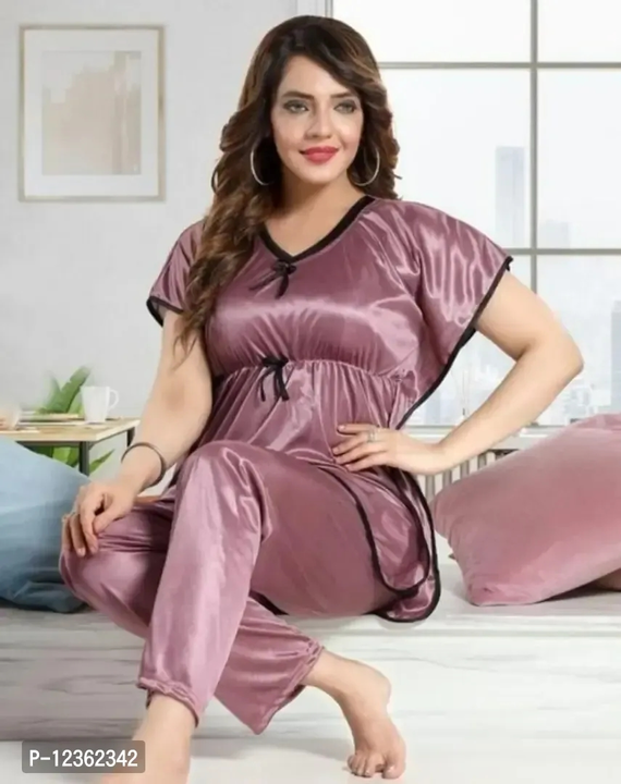 *Nightsuits For Women/Divine Fashionable Satin Nightsuit Set uploaded by business on 8/29/2023