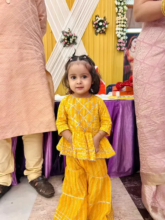 kid's paplam with sharara set uploaded by vaidehi fabtext on 8/29/2023