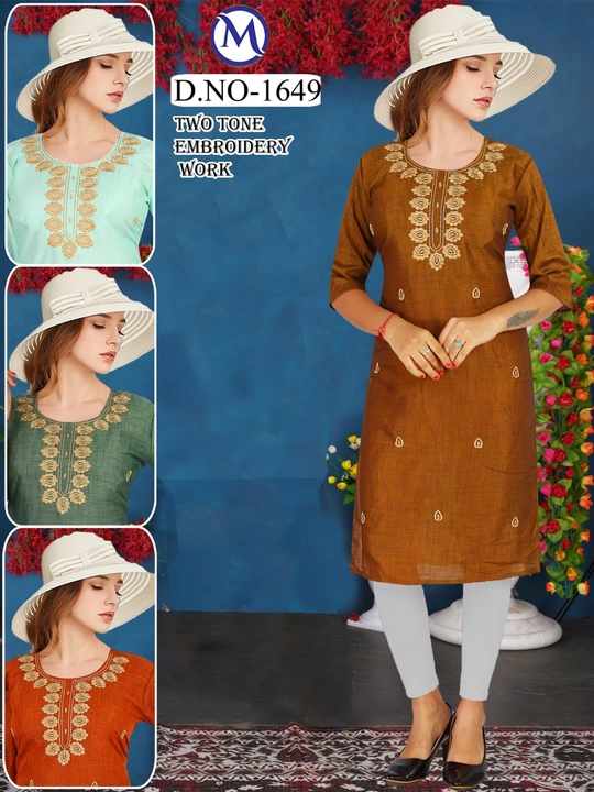 Embroidery work kurti  uploaded by M creation on 8/29/2023