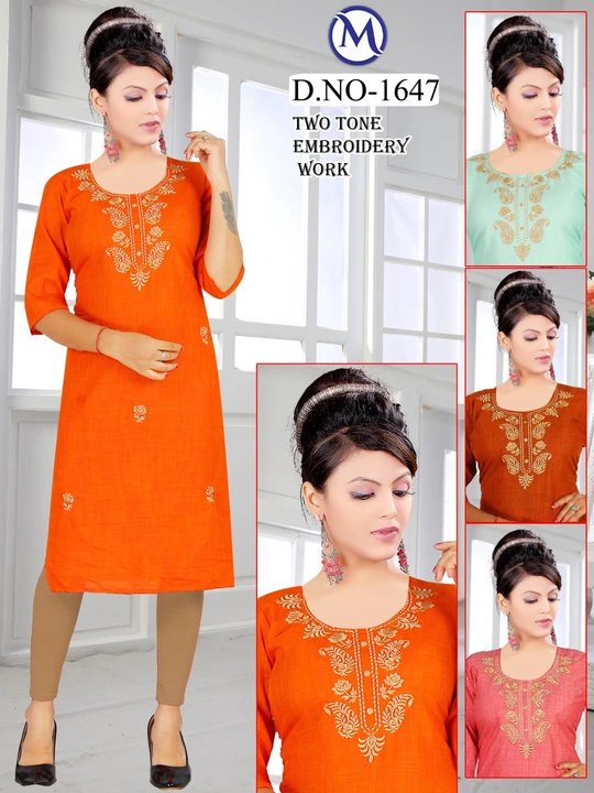 Embroidery work kurti  uploaded by M creation on 8/29/2023