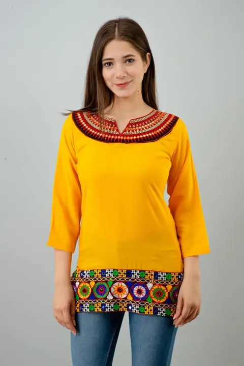 Rayon short embroidery lace top uploaded by Ganpati Handicrafts on 8/30/2023