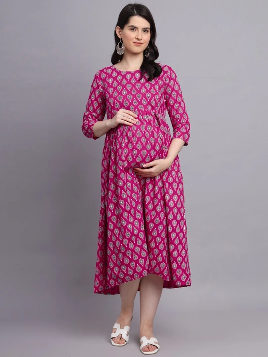 Post image Rayon Anarkali feeding/ maternity  kurti
Size: M, L, XL, XXL
Length: 48inch 
Fabric: Rayon
Sleeves: 3/4th
Chain: 2
Price : 290+5%GST