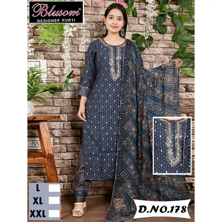 3pc kurti duppatta suit uploaded by business on 8/30/2023