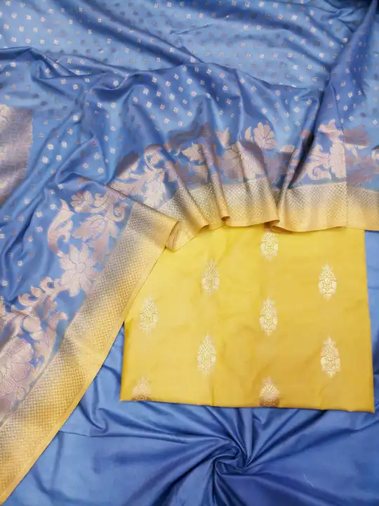 Banarasi Chanderi Silk Dyeable Suits  uploaded by REGALIA WEAVERS ENTERPRISES on 8/30/2023