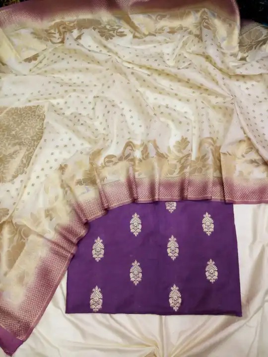 Banarasi Chanderi Silk Dyeable Suits  uploaded by REGALIA WEAVERS ENTERPRISES on 8/30/2023