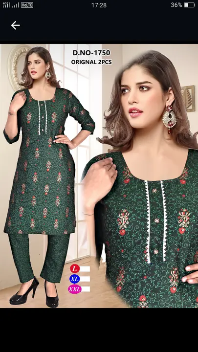 Two tone print kurti pant set uploaded by business on 8/30/2023