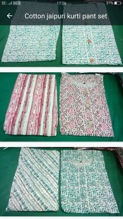 Jaipuri printed cotton pant set uploaded by Jai Gurunanak Traders on 8/30/2023