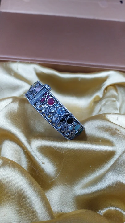 German silver stone kada bracelet  uploaded by business on 8/30/2023