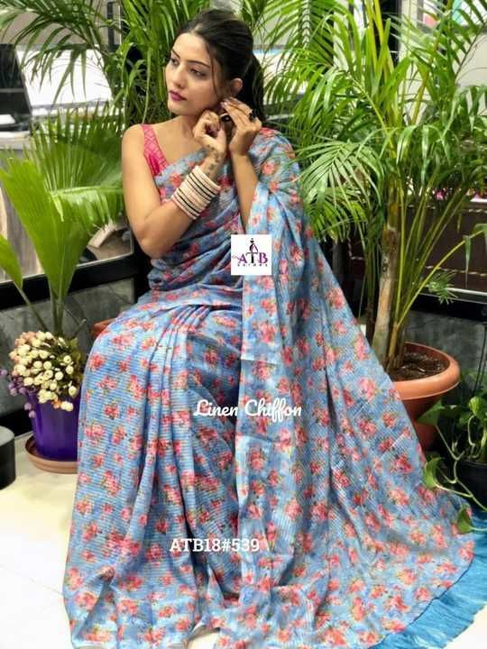 Linen saree uploaded by business on 3/20/2021