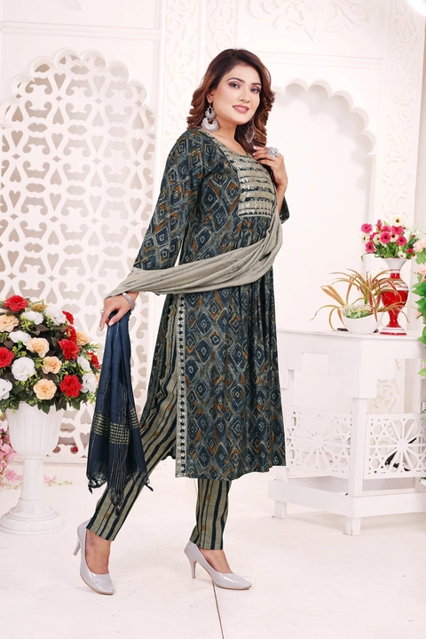 Exclusive Designer NAYRA Cut kurta set in Reon print  uploaded by business on 8/30/2023