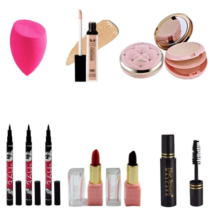 Blunder, concealer, compact, eyeliner 3pcs, lipstick 2pcs, mascara uploaded by TOYS HUMSAFAR on 8/31/2023