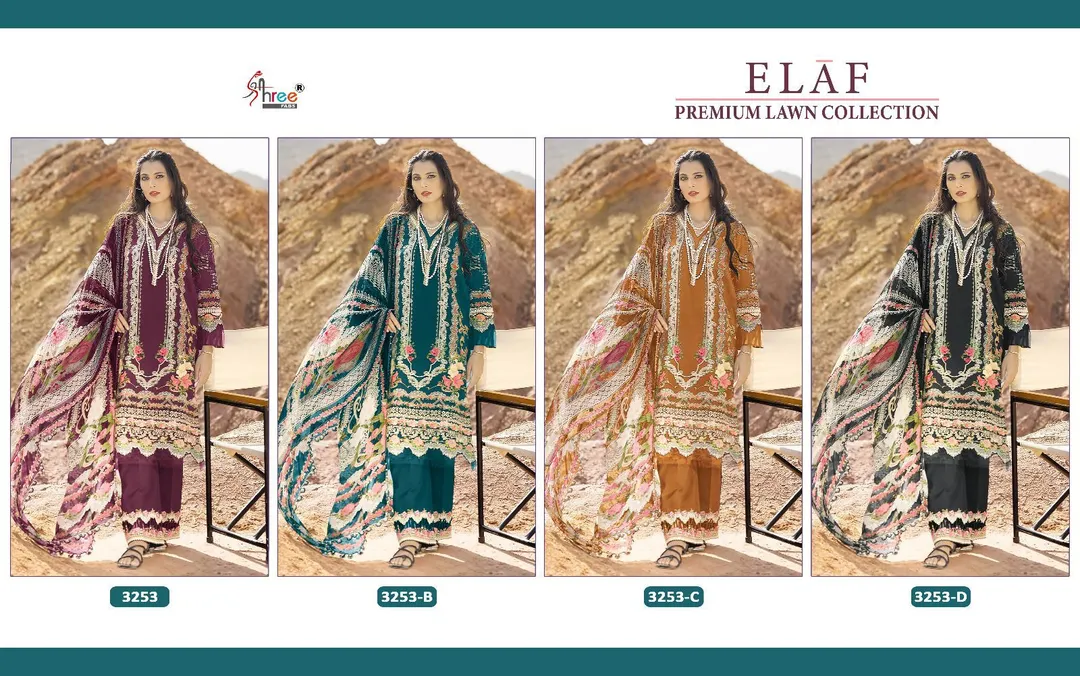 *ELAF PREMIUM LAWN COLLECTION*

TOP PURE COTTON PRINT WITH EXCLUSIVE PATCHES EMBRODERY uploaded by Ayush fashion on 8/31/2023