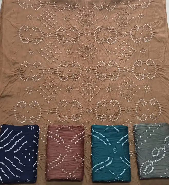 sattin cotton bandhani dress material uploaded by JAY K ART on 9/1/2023