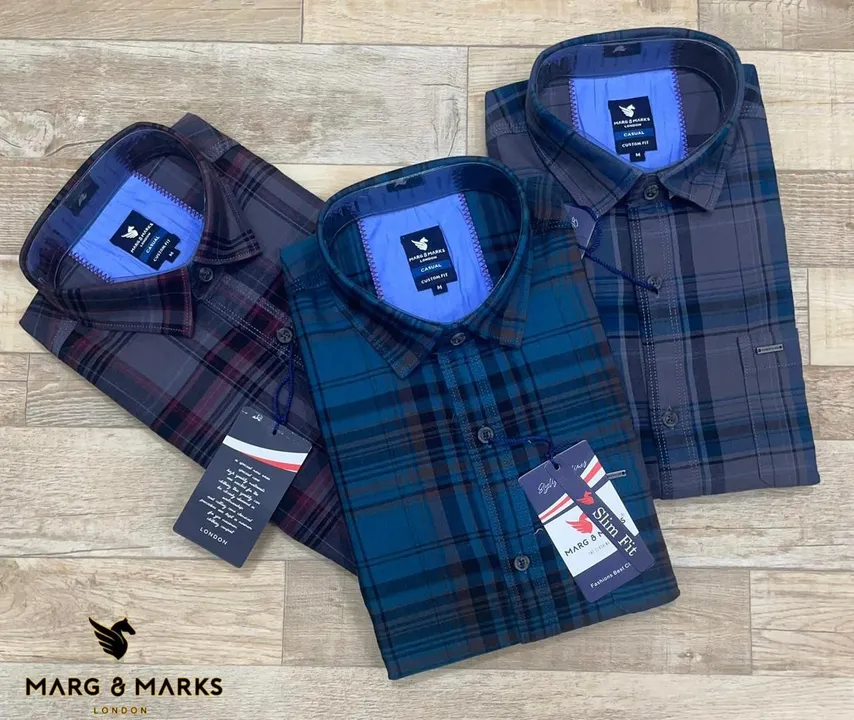 Brand - MARG & MARKS
ORIGINAL BRAND Premium Product Fabric - OXFORD CHECKS 

STYLE - FULL uploaded by Runali Retail on 9/1/2023