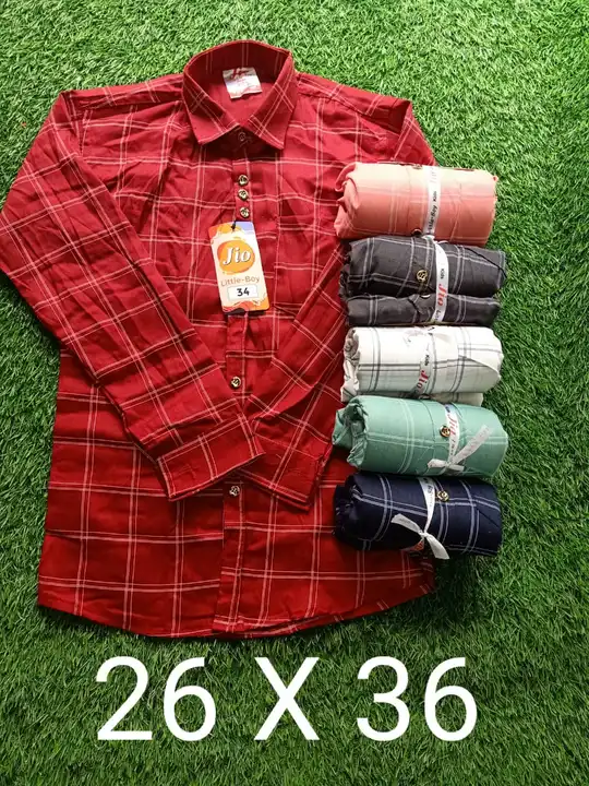 Kids chex 26/36 shirt uploaded by Shree gurudev collection / 9806507567 on 9/1/2023