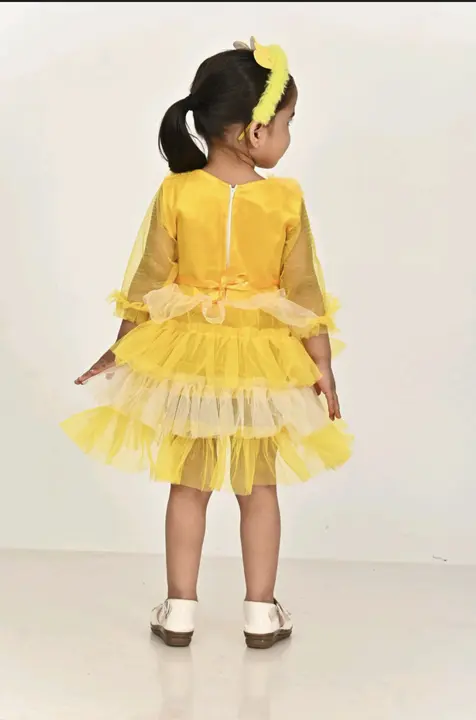 Kids girls frock- yellow colour  uploaded by ELITE FASHIONABLE LIBAAS on 9/1/2023