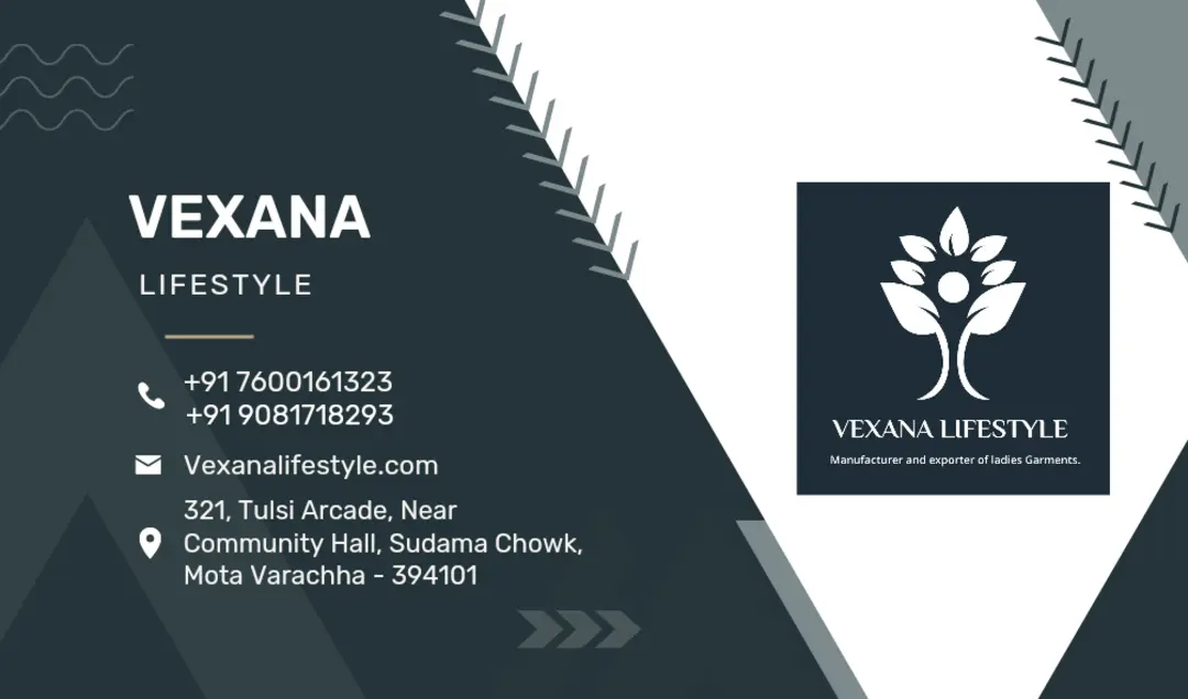 Visiting card store images of Vexana lifestyle