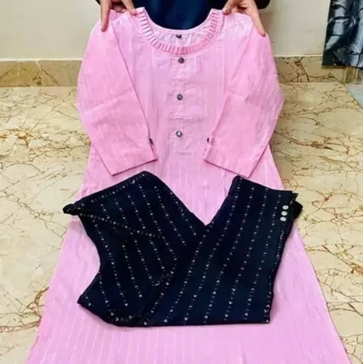 Cotton blend kurta and pant set  uploaded by business on 9/1/2023