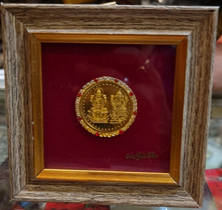Laxmi ganesh siroski coin gold foiled uploaded by business on 9/1/2023