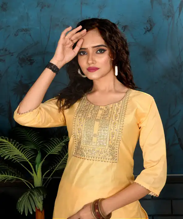 Exclusive Designer Kurta set with dupatta inChanderi Cotton silk uploaded by Utsav Kurti House on 9/2/2023