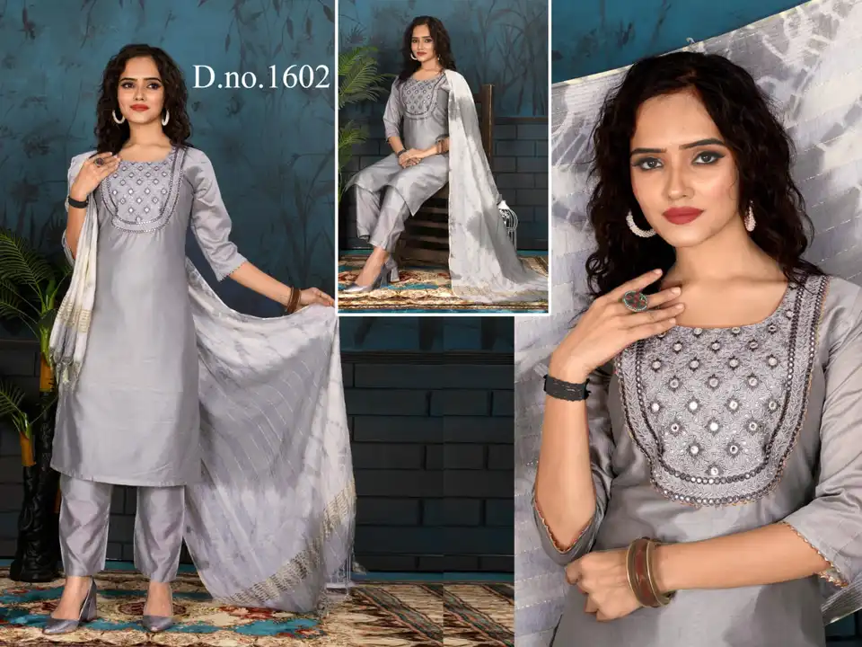Exclusive Designer Kurta set with dupatta inChanderi Cotton silk uploaded by business on 9/2/2023