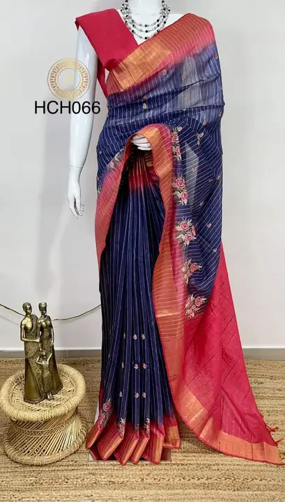 Viscos silk saree with Embroidery work and  uploaded by business on 9/2/2023