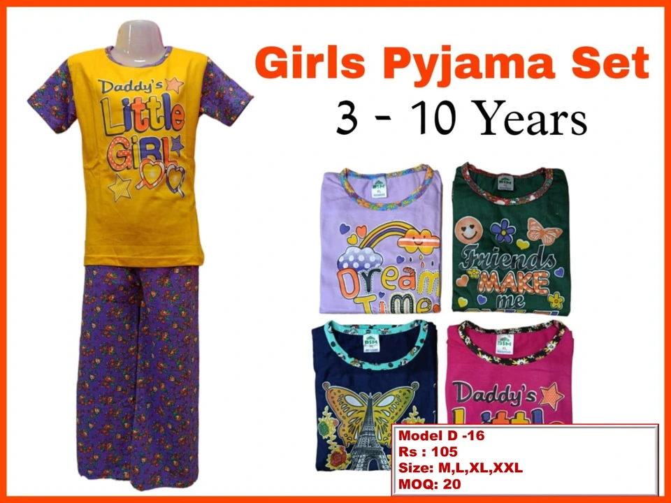 Post image Hey! Checkout my new product called
Girls pyjama set ( Pant T shirt set).