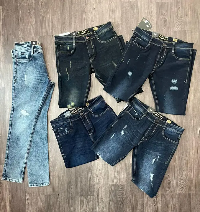MACQUIL men torn jeans with inside patch uploaded by Mivit Apparels on 9/2/2023