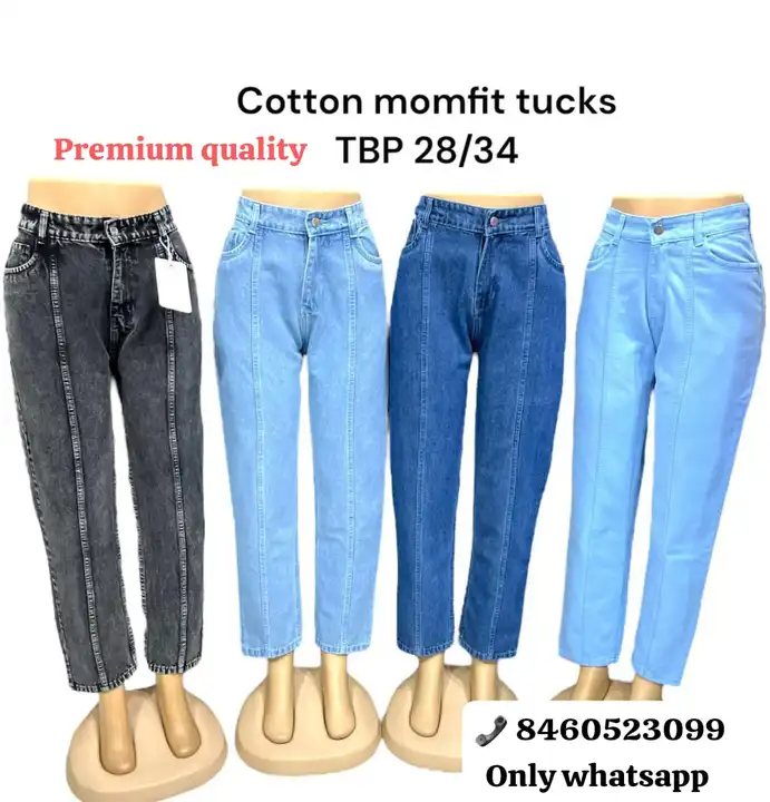 Tucks mom-fit  uploaded by SOFIA ladies jeans & tshirts on 9/2/2023