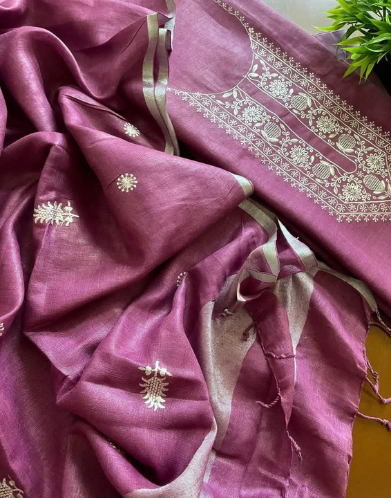 Cotton silk understand suits material with Embroidery work  uploaded by Weavers gallery on 9/2/2023
