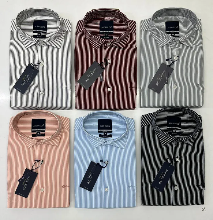 *💯% Original Men’s Premium Full Sleeves Twill Cotton Stripes Shirts*

Brand:*ALIEN GLOW®️[O.G]*
Fab uploaded by business on 9/2/2023