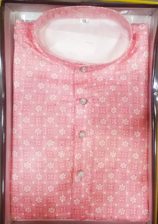 Kids cotton sifli sequence kurta pyjama set 4/11 size uploaded by Shree gurudev collection / 9806507567 on 9/2/2023