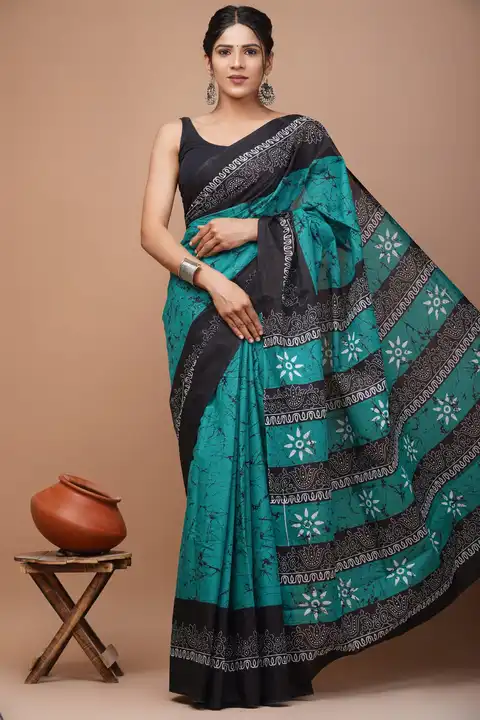 Bagru Hand block printed cotton mulmul saree  uploaded by business on 9/2/2023
