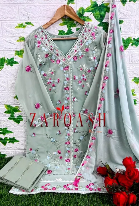 *ZARQASH READYMADE Collection*

*D.no :- Z 147 ( 2 colour )*

*Fabric Details*

*Top :- Fox Georgett uploaded by Ayush fashion on 9/2/2023