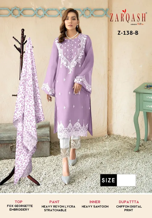 *ZARQASH®️ READYMADE Collection*

*D.no :- Z 138 ( 6 colour )* uploaded by business on 9/2/2023