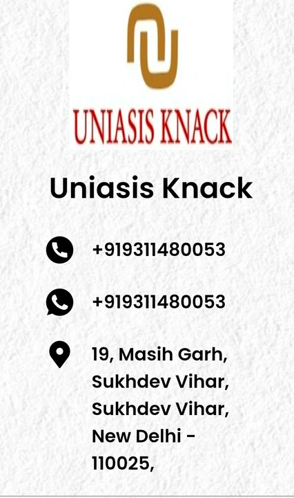 Visiting card store images of Uniasis Knack