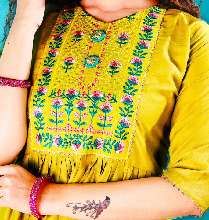 Exclusive Designer kurta set with dupatta in Tai & Dai embroidery work uploaded by Utsav Kurti House on 9/3/2023